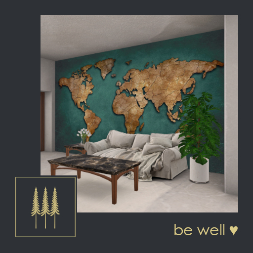 NEW ➛ Statement Wall (Earth/Environment), Nature Themes, 36 Textures, Change by Menu - Mesh, C/M (Wear to Unpack)