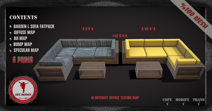 (Efe Design) Garden L Sofa Fatpack Fullperm 