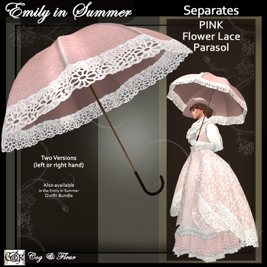 C&F Emily Separates - Flower Lace Parasol - Pink