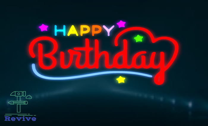 Revive - Happy birthday - Neon Sign 2022-4