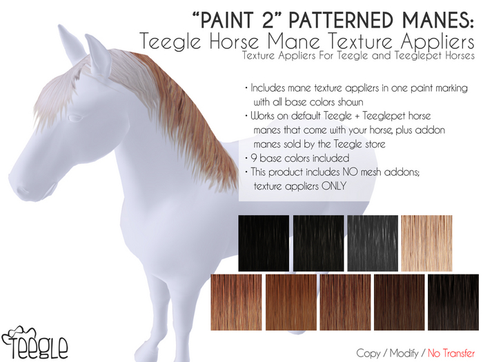 [Teegle] "Paint 2" Patterned Manes - Teegle Texture Applier