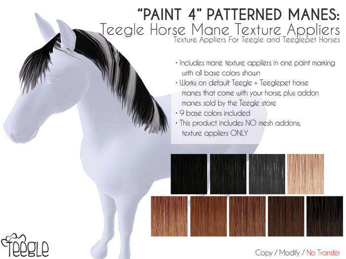 [Teegle] "Paint 4" Patterned Manes - Teegle Texture Applier