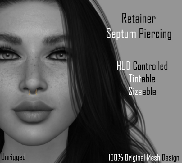 Second Life Marketplace Zeal Body Jewelry Retainer Septum Piercing