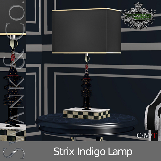 Swank & Co. Strix Indigo Lamp 