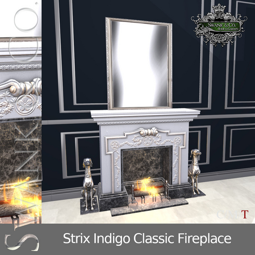 Swank & Co. Strix Indigo Fireplace 