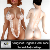 GoodVibes Slingshot Lingerie Floral Lace White