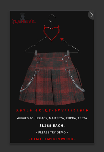 P.D - Kayla Skirt - DEVIL/PLAID {ADD ME}