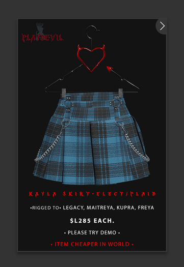P.D - Kayla Skirt - ELECTRIC/PLAID {ADD ME}