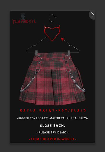 P.D - Kayla Skirt - HOT/PLAID {ADD ME}