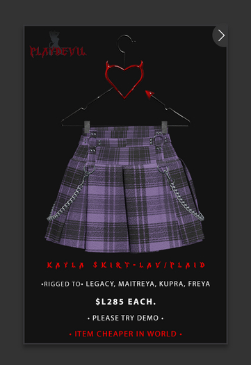 P.D - Kayla Skirt - LAV/PLAID {ADD ME}
