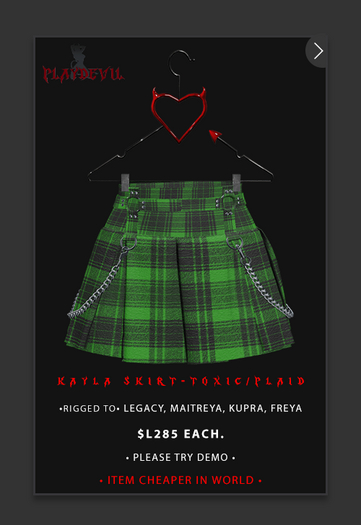 P.D - Kayla Skirt - TOXIC/PLAID {ADD ME}