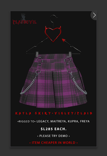 P.D - Kayla Skirt - VIOLET/PLAID {ADD ME}