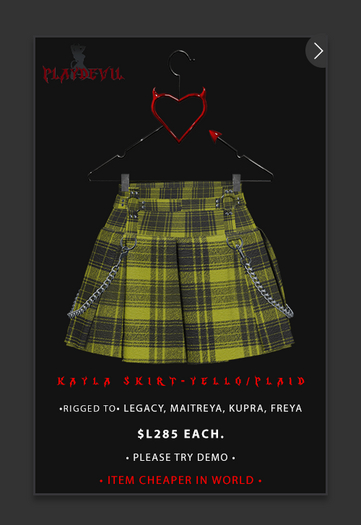 P.D - Kayla Skirt - YELLO/PLAID {ADD ME}