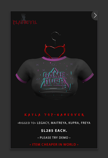 P.D - Kayla Top - GAMEOVER {ADD ME}