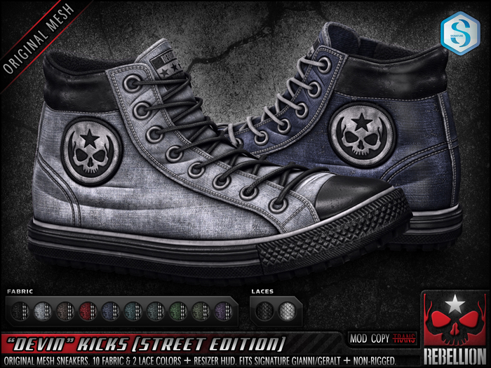 = REBELLION = "DEVIN" KICKS - STREET EDITION (Signature Gianni - Geralt)