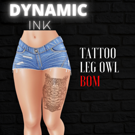 Dynamic Ink Tattoo Leg owl