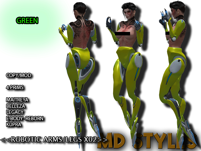 GREEN<<ROBOTIC ARMS/LEGS - X02>>