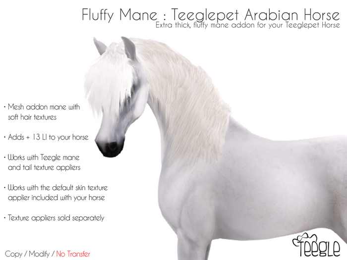 [Teegle] Fluffy Mane for Teeglepet Arabian Horse