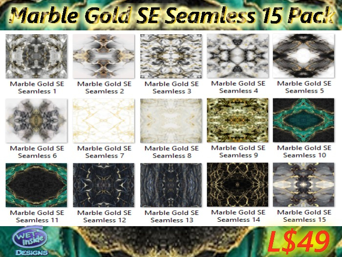 Marble Gold SE Seamless 15 Pack