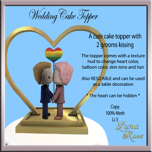 Cake Topper Balloon 2 Grooms