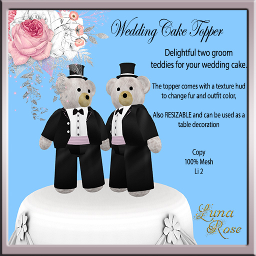 Teddy Grooms Cake Topper 