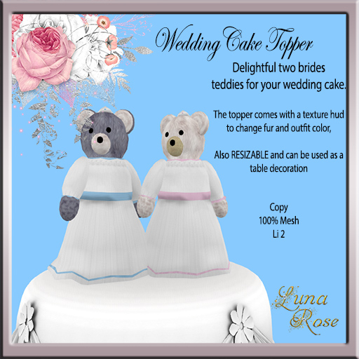 Teddy Brides Cake Topper