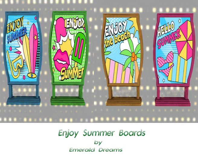 .:Emerald Dreams:. 4 Colored Summer Boards