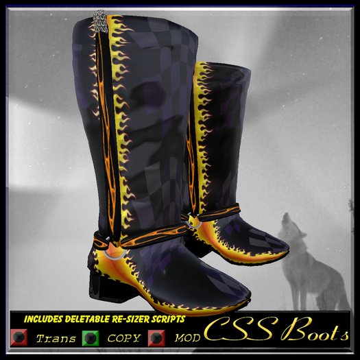 Checkered Flamed Boot Male :CSS BOOTS: