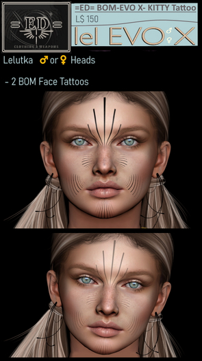 =ED= BOM-EVOX- KITTY TATTOO - [Unisex]