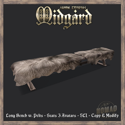 NOMAD // MIDGARD Long Bench with pelts