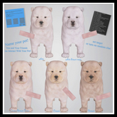 [Black Bantam] Female Chow Chow Doggy White RARE