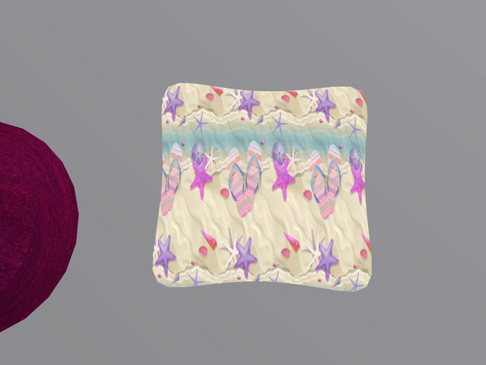 Flip Flops Pink Beach Pillow