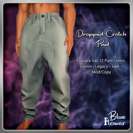 Blue Flower - Dropped Crotch Pant - Demo