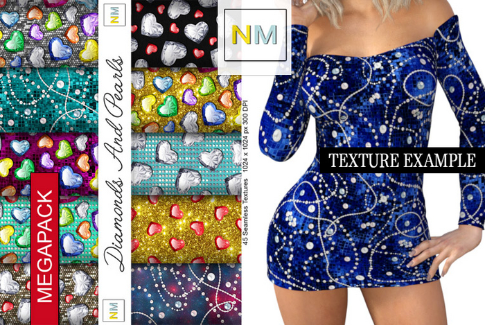 Diamonds And Pearls MEGAPACK Kit 45 Seamless Textures NM
