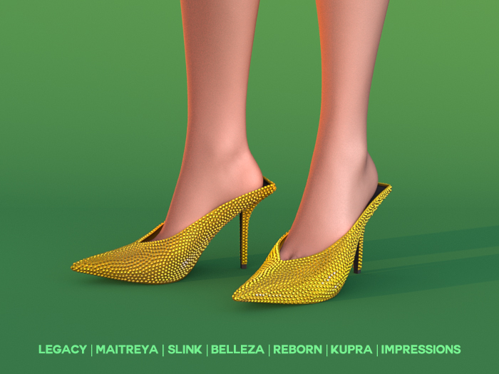 Second Life Marketplace NT Bedazzled Pumps YELLOW