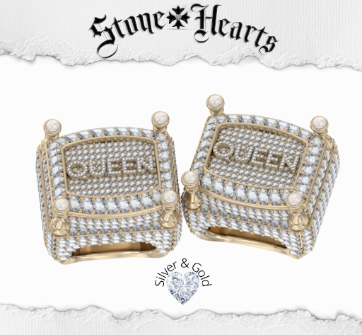 Stone X Hearts -  Queen Ring