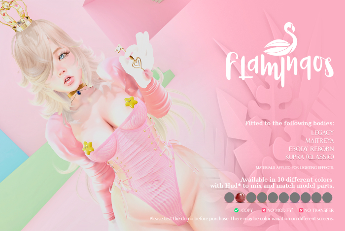 *Flamingos* Peach Body - Red