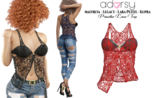 adorsy - Priscilla Lace Top Deep Red - Maitreya/Legacy/Lara Petite/Kupra