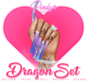 !! Pinky's Nails !! Dragon Set ' Square