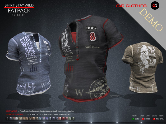 A&D Clothing - Shirt -Stay Wild-  DEMOs