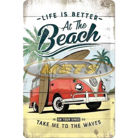 Vintage Sign - Live is better at the beach