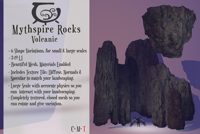 [CC] Mythspire Rocks and Boulders Set- Volcanic Rock