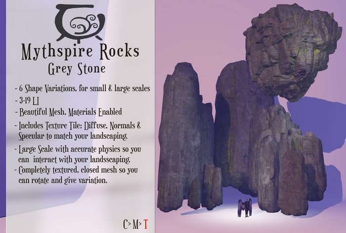 [CC] Mythspire Rocks and Boulders Set- Grey Rocks