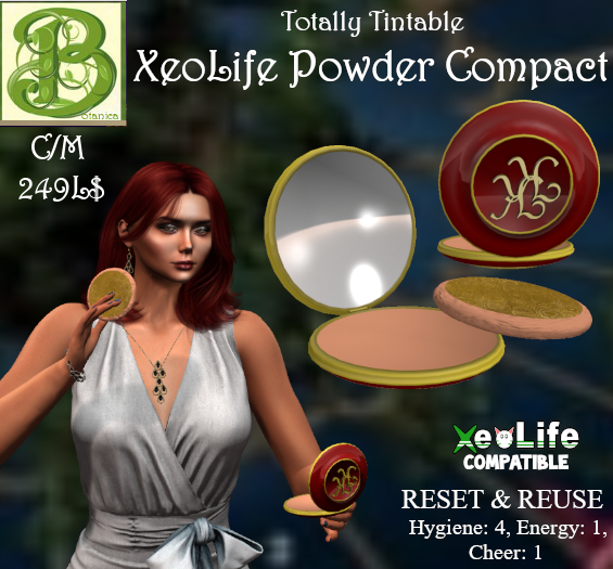Animated XeoLife Open Powder Compact, Totally Tintable, Reset & Reuse