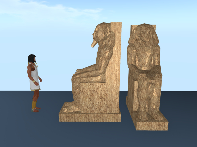 Sitting pharaoh statue
