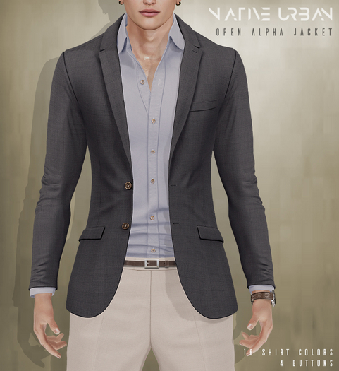 NATIVE URBAN - Alpha Open Jacket Dark Grey