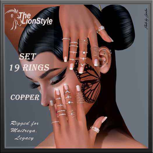 [Lion Style] Set 19 Copper  rings  