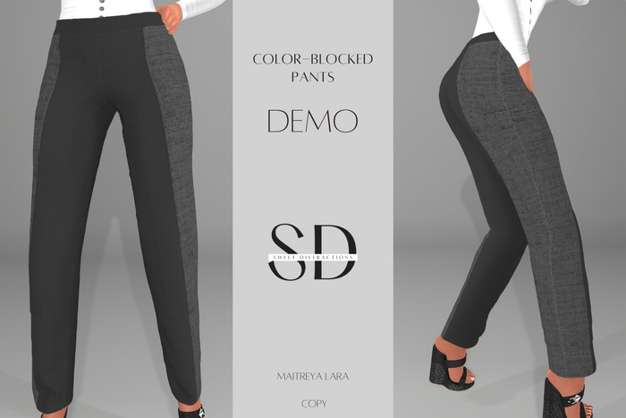 S/D DEMO Mesh Color-blocked Pants (Maitreya Lara)