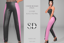 S/D Mesh Color-blocked Pants - Black and Pink Leather (Maitreya Lara)