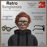 Retro Sunglasses [2cute] Brass Glass Lense